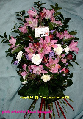 Pink lilly faux bouquet F B 4
